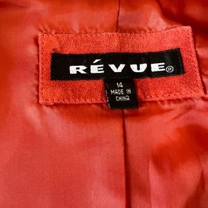 Genuine suede and fur vest zipper front rust color